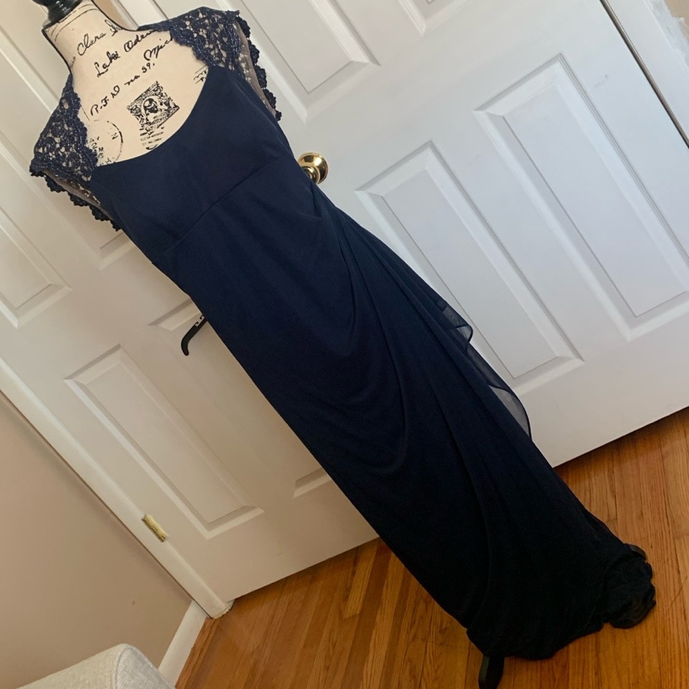 EUC X BY XCAPE NAVY BLUE FORMAL GOWN SIZE 16 (FITS LIKE 12/14)